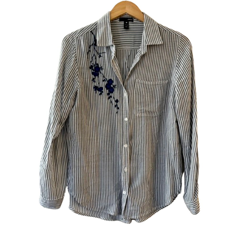 Velvet Heart x AQUA Pinstripe Button Up Shirt